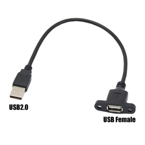 Usb 2.0 a erkek dişi uzatma kablosu kulak vidası ile Usb2.0 erkek kadın veri paneli - Product Image 2