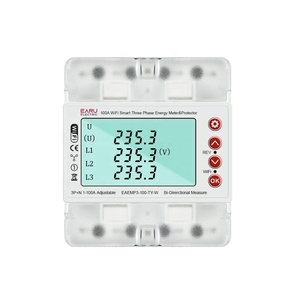 3 faz 380V 100A Tuya WiFi akıllı çift yönlü enerji güç kWh metre altında voltaj koruyucusu röle anahtarı akım sınırı - Product Image 1