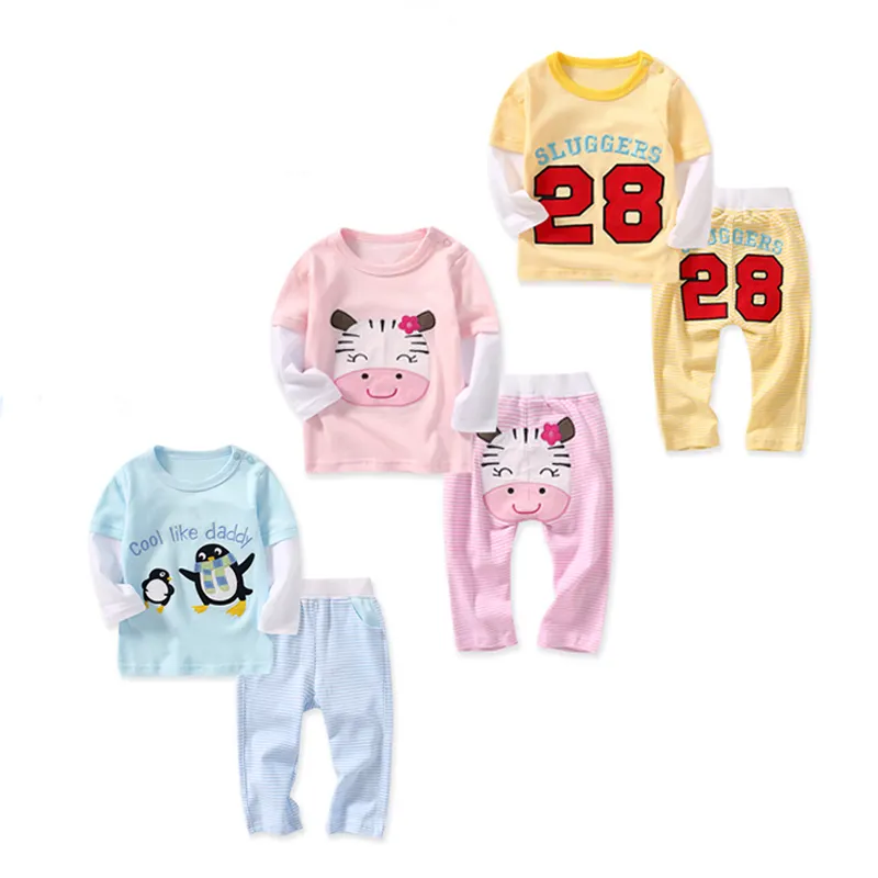 Pijamas de dibujos animados para niños, Conjunto de pijama para niños, traje de bebé