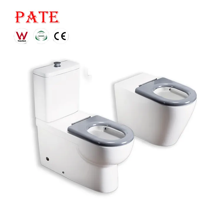 Standard per disabili 3L/4.5L filigrana a cacciata senza montatura a doppio scarico wc a due pezzi wc disabili in ceramica cinese