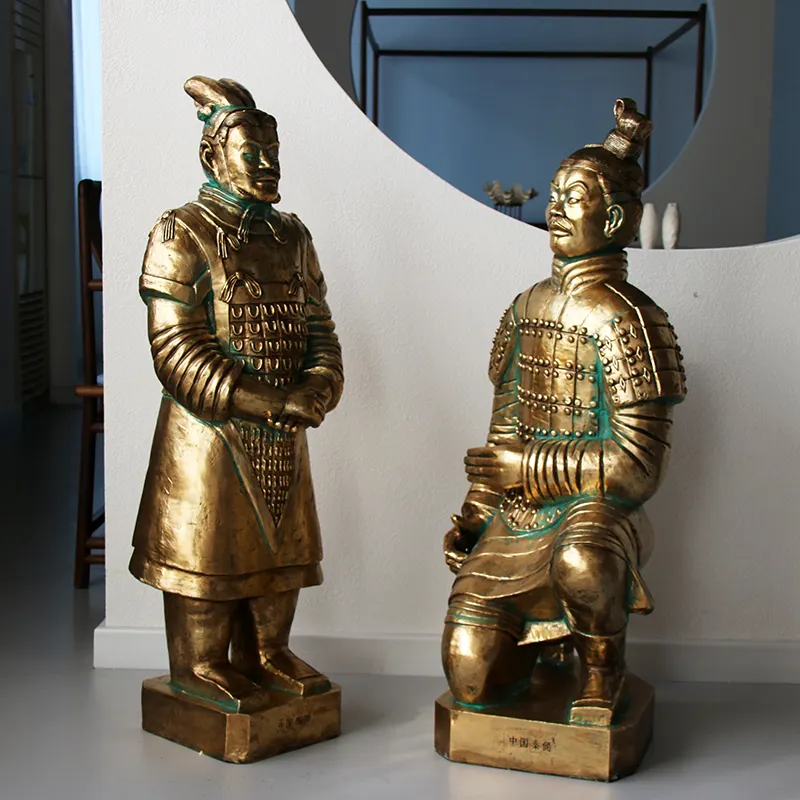 Benutzer definierte alte Terrakotta-Krieger Fiberglas Skulpturen Figuren Soldat Statue Qin Dynastie Dekoration