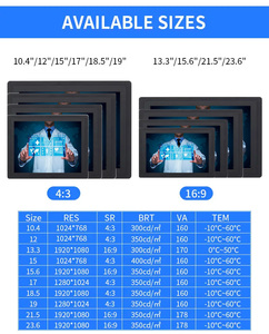 Pannello di controllo da 15 pollici Touch Screen capacitivo pannello incorporato Display IP65 Display schermo LCD a parete Monitor - Product Image 4