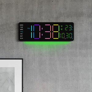 Neues Design 6678R RGB Farbwechsel Hintergrund beleuchtung LED Großes Display Digitaler Wecker Fernbedienung Timer Wanduhren - Product Image 2