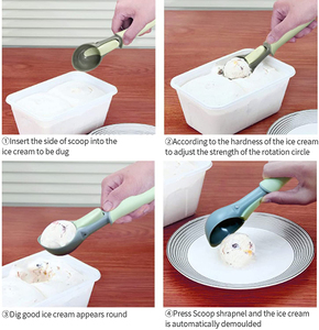 Công cụ nhà bếp ngăn xếp tiết kiệm kem muỗng với xử lý thoải mái nhựa trái cây không dính trái cây muỗng kem muỗng - Product Image 3