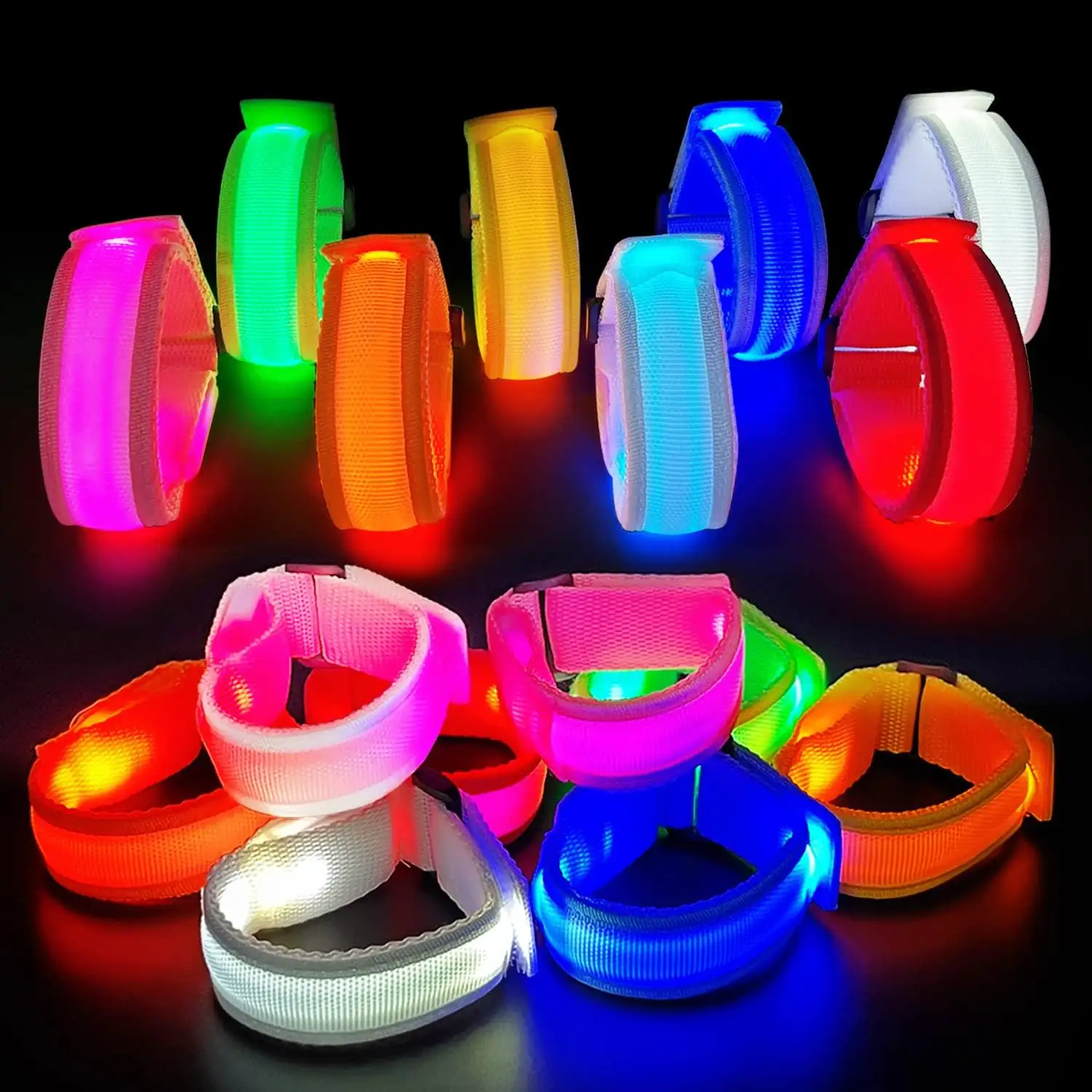 Braccialetti da polso luminosi personalizzati per camminare da corsa lampeggianti braccialetti sportivi a led Glow Glow bracciali da polso