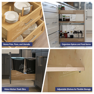 Mdb30 nhà bếp hiện đại Lò vi sóng cơ sở Tủ 30 "W x 34.5" H x 24 "D kho Giao hàng nhanh nhà bếp lò vi sóng tủ với lưu trữ - Product Image 3