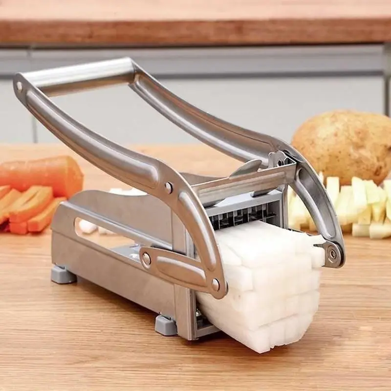 Mutfak paslanmaz çelik patates dilimleme manuel sebze patates parçalayıcı patates ağaç parçalama makinesi