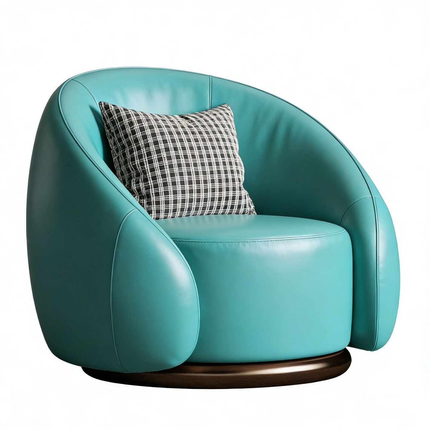 Single chair (cat scratch leather, blue)