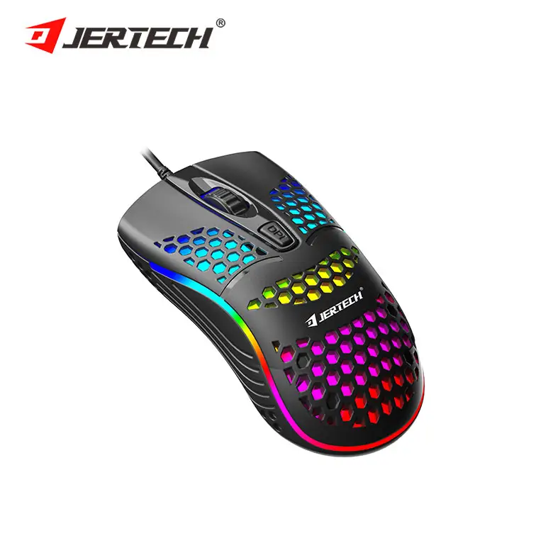 Jertech-Cueva de la colmena X12 RGB, retroiluminación colorida metálica, función Macro, con cable, kompjuter, maus, ratón para videojuegos para macbook air