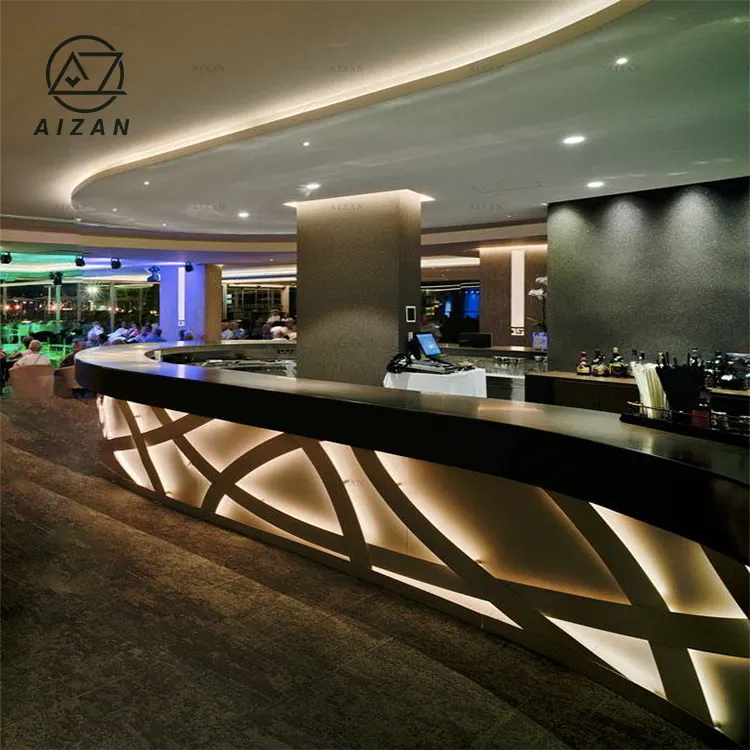 Comptoir de bar led luxueux meubles de bar modernes design d'intérieur restaurant discothèque hôtel salon comptoir de bar forme spéciale