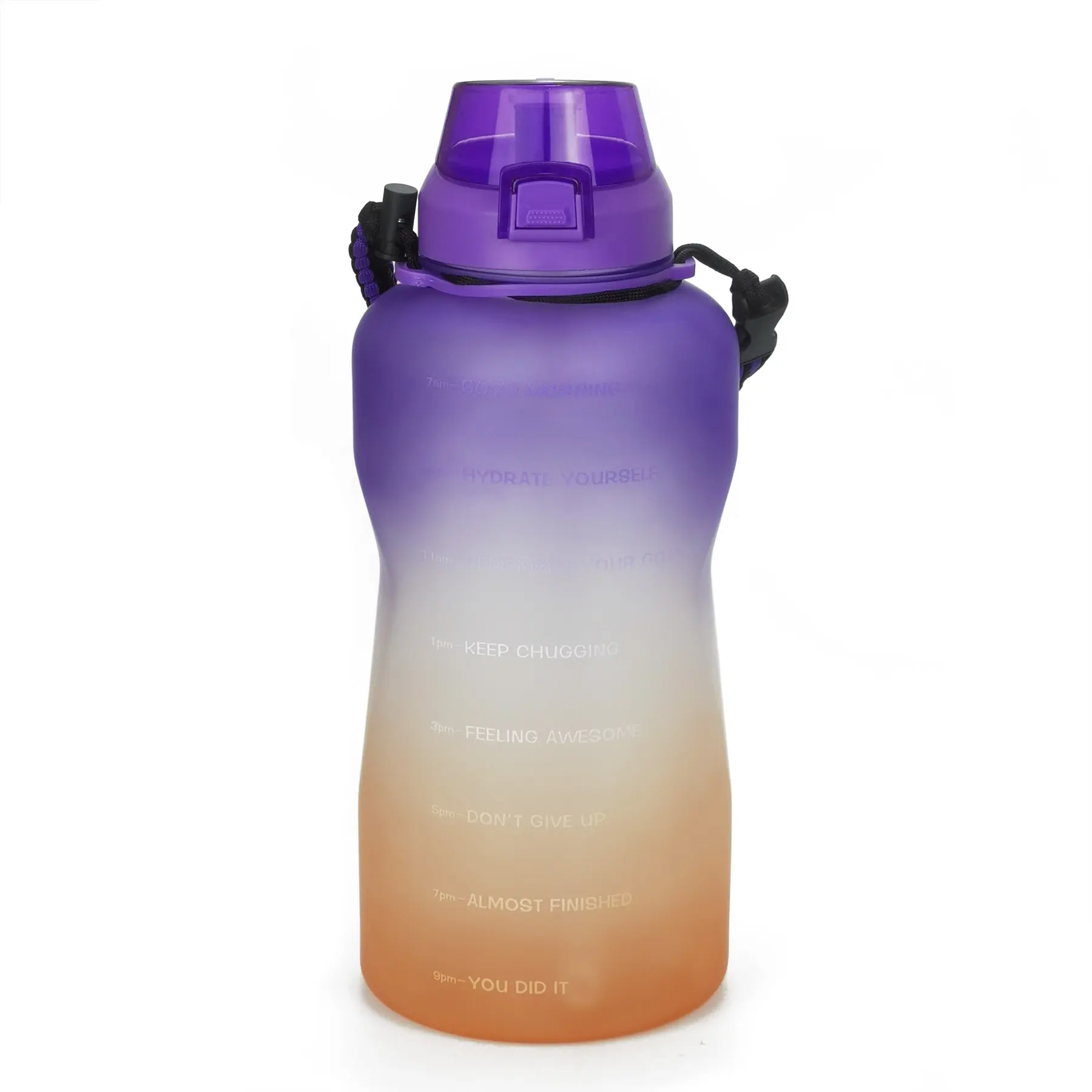 Garrafa de água para academia sem BPA de 1 galão com logotipo personalizado e canudo de silicone para musculação e necessidades de grande volume