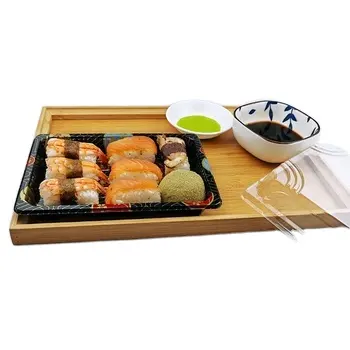 Pet in plastica squisito modello Sushi sashimi imballaggio vassoio per alimenti di grado rettangolare carne verdure piatto fresco