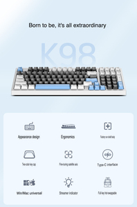 85% <strong>Custom</strong> Keycap RGB LED Light USB Wired <strong>Computer</strong> Gaming Mechanical <strong>Keyboard</strong> 98 Hot Swappable Blue Red Switches <strong>for</strong> PC Laptop - Product Image 6