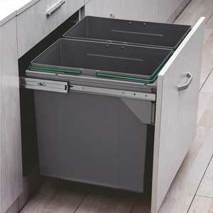 WELLMAX-Contenedor de basura de plástico integrado, contenedor de reciclaje, cajas de almacenamiento extraíbles y botes de basura - Product Image 5