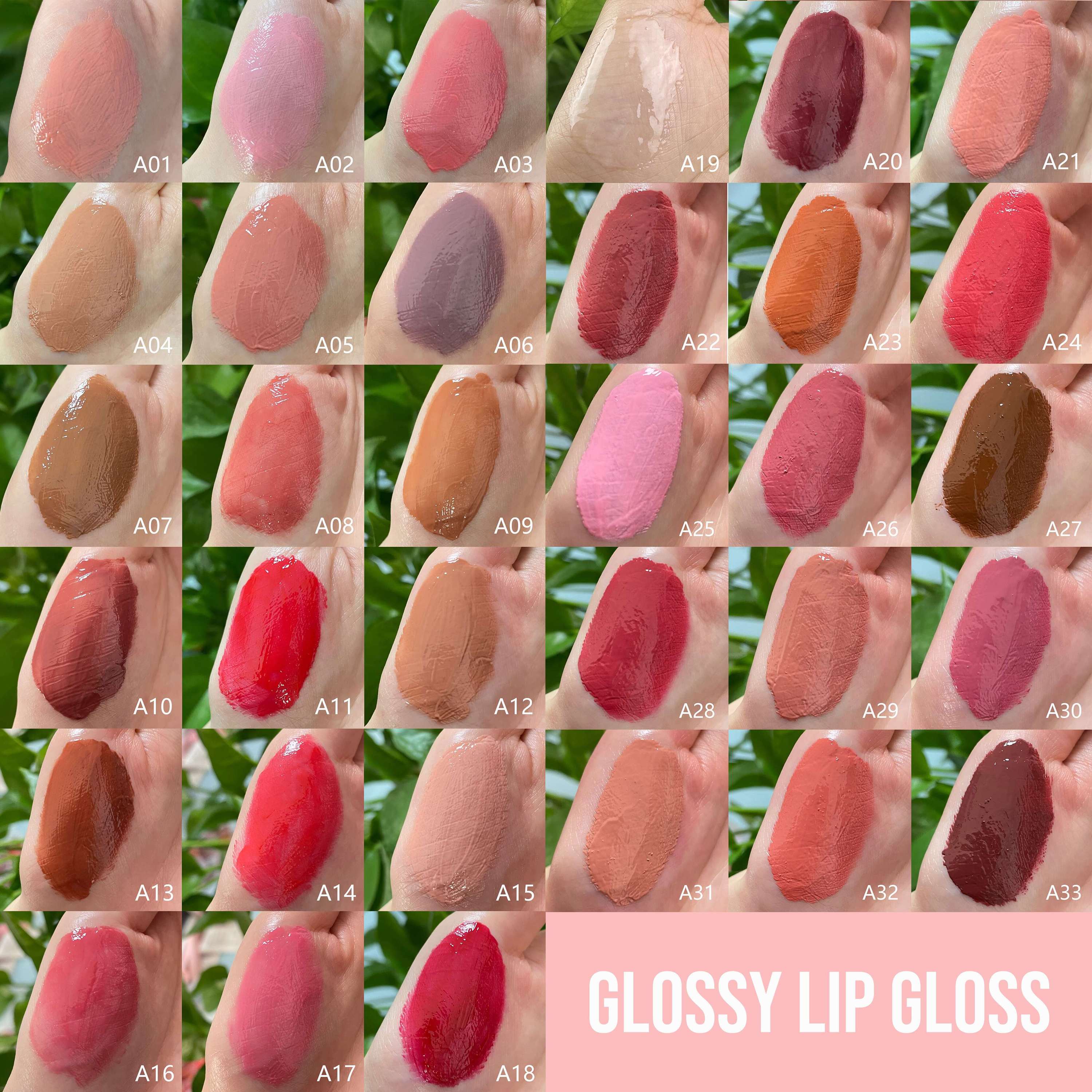 colores de brillo labial brillante opcionales