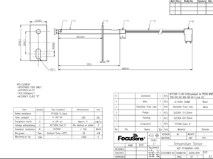 Focusens ODM OEM高温RTD PT100温度计传感器200至400摄氏度干燥器空气压缩机温度探头 - Product Image 4