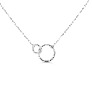 Infinity Minimal Dainty çift daire kolye birlik bağlantı birbirine kolye narin katmanlama kolye basit - Product Image 3