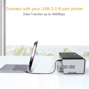 Cable de escáner de impresora USB tipo C a USB 2,0 tipo B Compatible con controlador de DJ teclado MIDI escáner de Piano y más