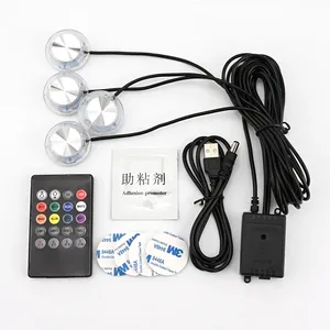 Car Interior Atmosphere <strong>Led</strong> Lights 1 to 4LED RGB Voice Control and Remote Control Car Ambient Light - Product Image 5