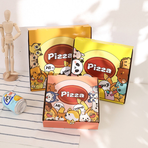 Toptan fiyat özel baskılı büyük Kraft oluklu kağıt Pizza kutusu paketi karton götürmek gıda ambalaj Pizza kutuları toplu - Product Image 2