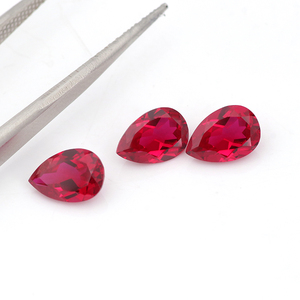 Lab Grown Gemstone <strong>Ruby</strong> High Quality Pear Cut Synthetic <strong>Ruby</strong> Stone Indian Red <strong>Ruby</strong> - Product Image 2