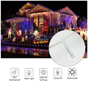 EU AC 220VLEDストリングライトマルチカラーIP67防水5M50LED 10M100LEDテール延長プラグ付きダイナミック8モードコントローラー - Product Image 2