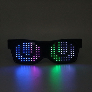 2025 беспроводное приложение DIY RGB СВЕТОДИОДНЫЕ светящиеся солнцезащитные очки со светодиодным экраном программируемые очки затвора для вечеринки - Product Image 1