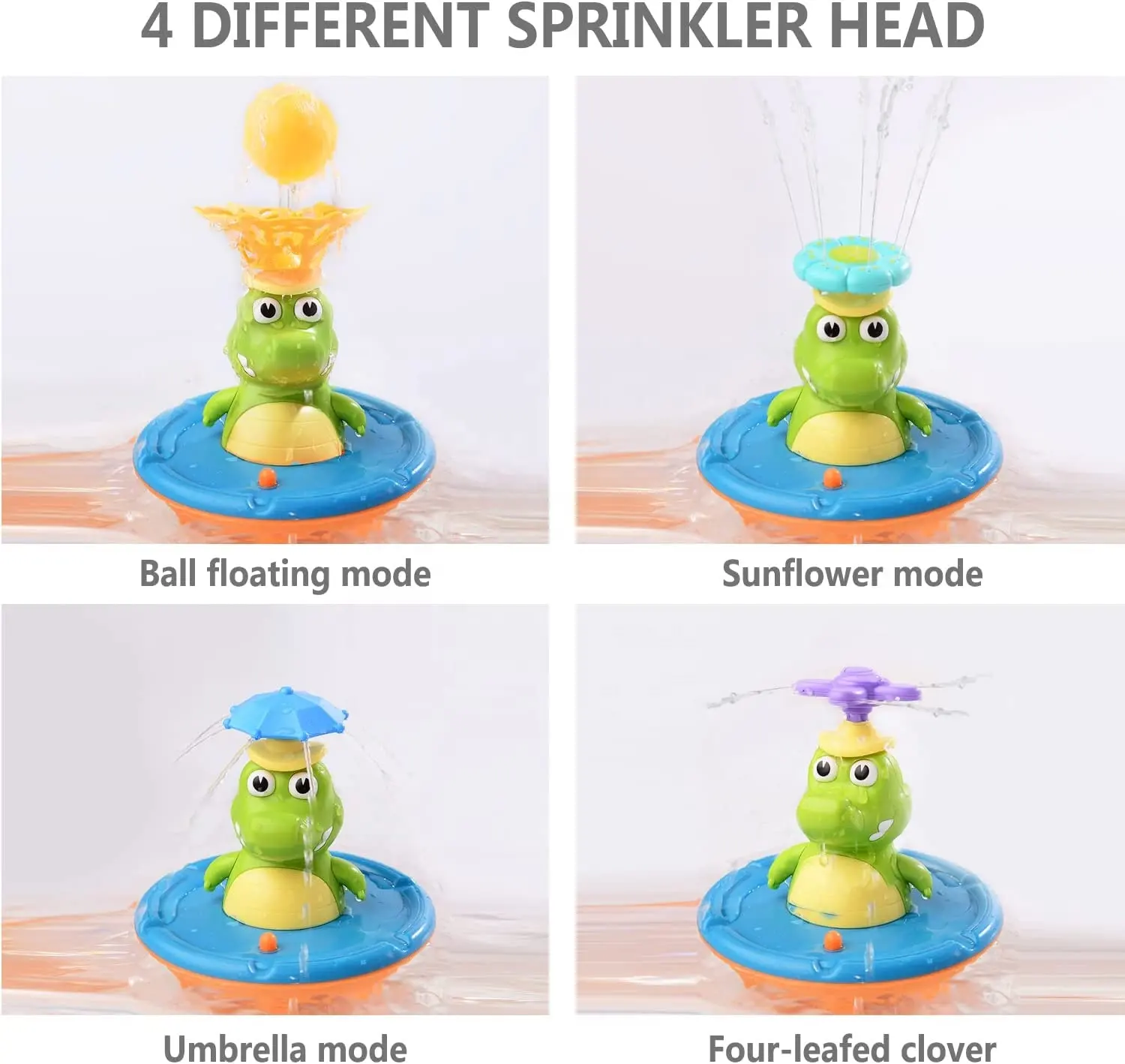 Hot Selling Crocodile Bath Toys with 5 Sprinkler Accessories Baby Bath Toys For Toddlers