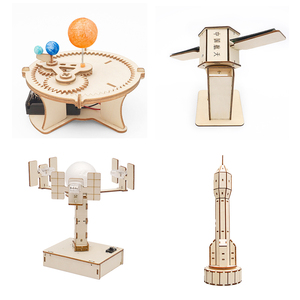 Diy Space Series Science <strong>Teaching</strong> Model 3D Wooden Satellite Rocket Puzzle Kit Stem Educational Wooden Toys for Kids <strong>Learning</strong> - Product Image 4