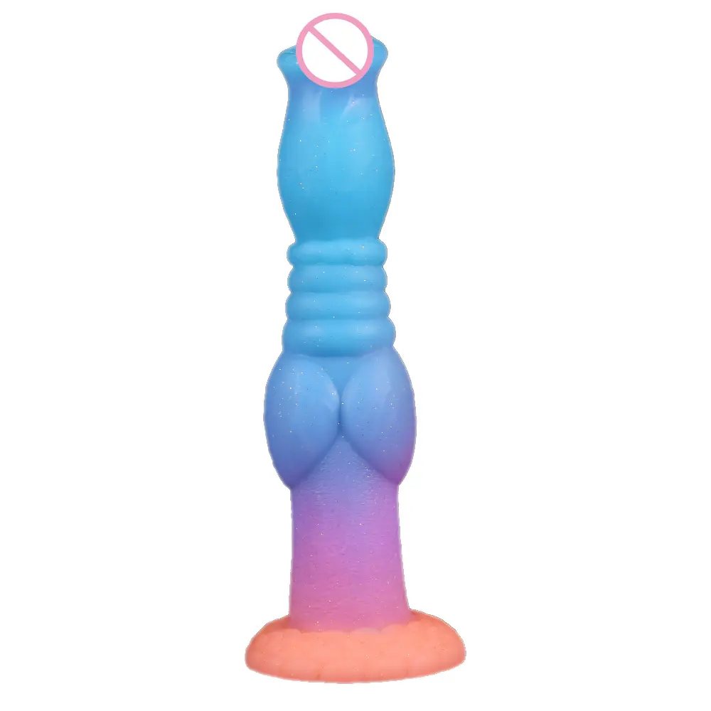 Sexspielzeug des bunten leuchtenden Tier simulierten Dildos mit Dual Erection Stimulation Climax