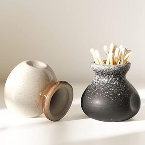Bir kavanoz seramik kibrit kutusu forvet maçları ile 2 maç tutucu seti - Product Image 2