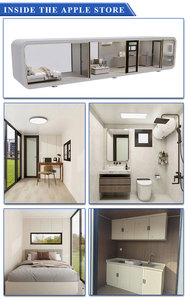 בית פלדה באיכות גבוהה בית קטן סלון נייד בקתת משרד לבית וילה חיצונית עם חדר קובייה מעוצב - Product Image 5