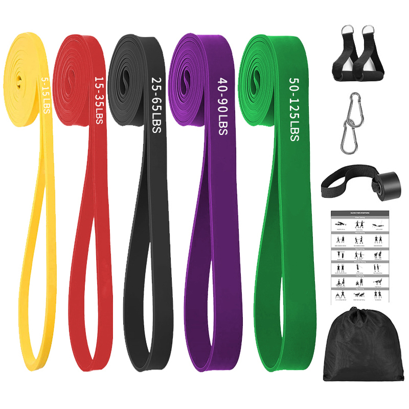 Yellow red black purple green five piece set