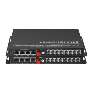 8 canali Gigabit isolato trasmettitore telefonico Ethernet 4 porte PCM Multiplexer con fibra ottica per rete IP - Product Image 1