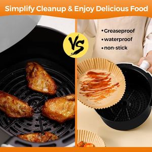 Yapışmaz tek kullanımlık gömlekleri pişirme kağıdı için hava fritöz tek kullanımlık kağıt astar 16cm 100 adet özel Logo Buff pişirme ve pasta araçları - Product Image 6