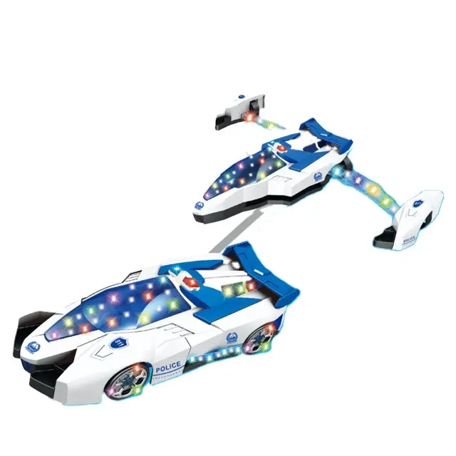 Modelo de sirena de policía eléctrica para niños, coche eléctrico de juguete con luz musical, avión 5D