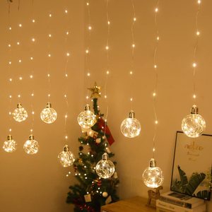 New 2022 Solar Powered 8 Modes Remote Control &amp; <strong>Timer</strong> <strong>Led</strong> Fairy <strong>String</strong> Wish Ball Curtain <strong>Light</strong> for Wedding Party Christmas - Product Image 2