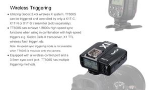 Godox TT600 Camera <strong>Flash</strong> Light Speedlite with Built-in 2.4G Wireless Transmission Compatible Photographic Lighting - Product Image 3