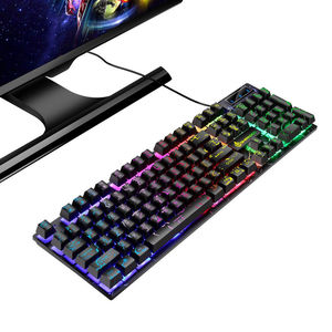Combo de Teclado e Mouse Gamer RGB com Fio SHIPADOO D500 Preto/Branco, Conjunto Ergonômico à Prova d'Água para Jogadores de Desktop - Product Image 1