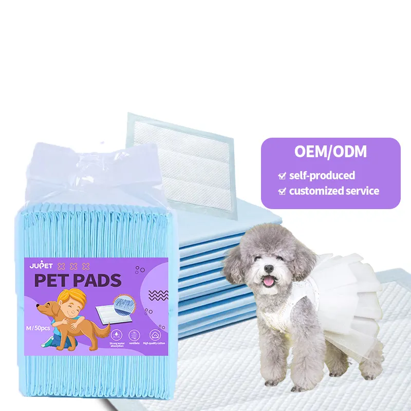 JUPET Custom Wholesale 33*45 45*60 60*60 60*90cm Colorful Nonwoven Dog Cat Puppy Pet Pee Absorbent Pad