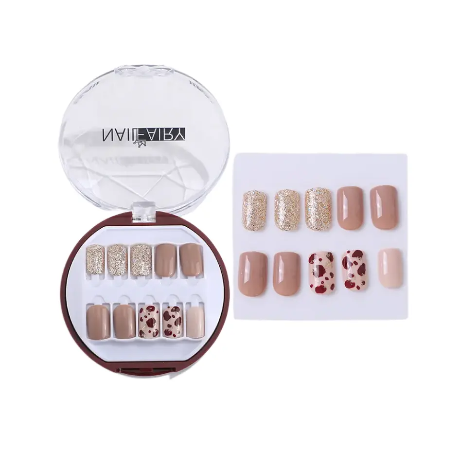 30 unid. Nova imprensa nas unhas com goma de goma imprensa nas unhas com diamante 3d imprensa nas unhas caixa pacote com 5 unid. Conjunto