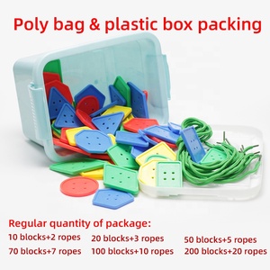 Bambini piccolo filo giocattoli corda di plastica giocattolo filettatura pulsanti gioco fai da te piccole perline giocattoli filettatura blocco perline per bambino - Product Image 3