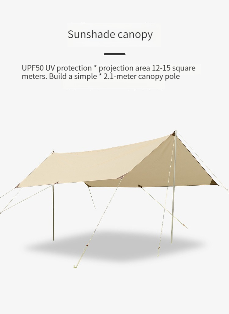 Black Coating Portable Sunscreen Canopy Outdoor Waterproof Teepee ODM 1