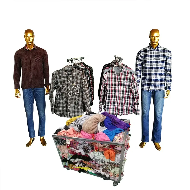 Second Hand Gebrauchte Männer Plaid Shirts Kaufen Exporteur Weiter verkauf Online-Shop In Bulk Sale Gebrauchte Kleidung