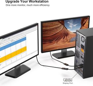 Ordenador DP 1,2 unidireccional a pantalla HDMI 2,0 Puerto de pantalla 4K DP A Adaptador HDMI (macho a hembra) - Product Image 2