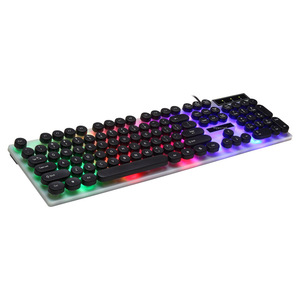 新款G21朋克键盘复古圆键机械手感背光圆键usb游戏键盘 - Product Image 4
