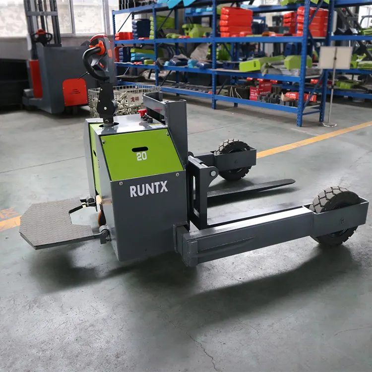 Tüm engebeli arazi tam elektrikli palet taşıyıcı Runtx 1500kg 2000kg AC Motor palet istifleyici hidrolik pompalama vinç 2 Ton kırmızı, yeşil