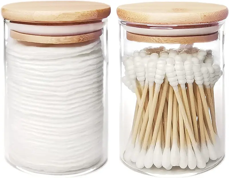 280ml 10oz New Eco-friendly Product Reusable Cotton Swab Cotton Pad Airtight Cosmetic Storage high borosilicate glass jar