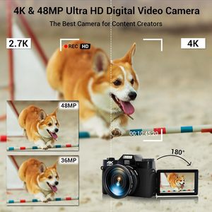4K 48MP Vlogging <strong>Camera</strong> 16X Digital Zoom Auto Focus Photo <strong>Camera</strong> Digital Support 52mm External Wide Angle and Macro Lens - Product Image 2