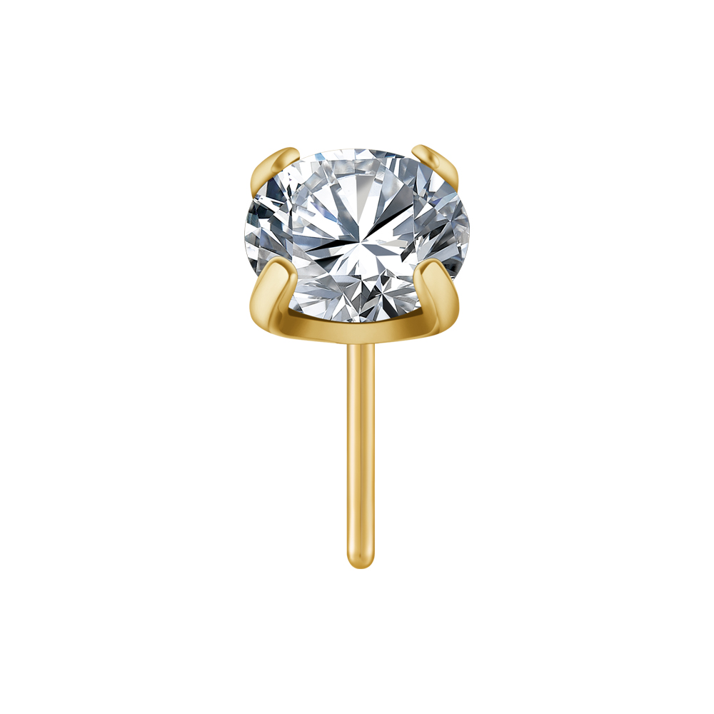 ไทเทเนียม PVD gold/clear CZ